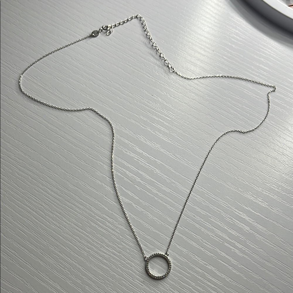 Target Silver Necklace with Minimalist Circular Pendant